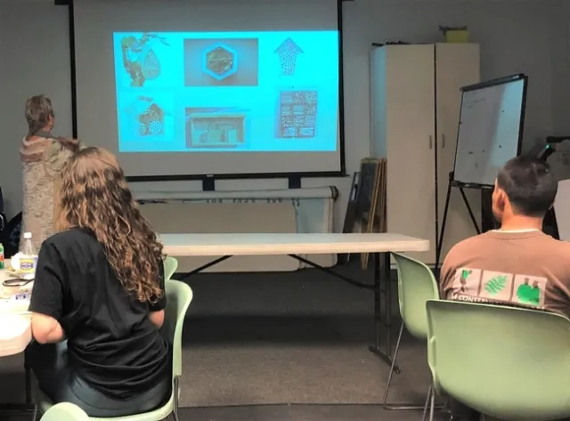 California Naturalist Cynthia showed a local Girl Scout troop how to make three types of houses to support native mason bees. The bee houses were made from repurposed scrap wood and cardboard, paper coat hanger tubes, used toilet paper and paper towel rolls, and giftwrap rolls.