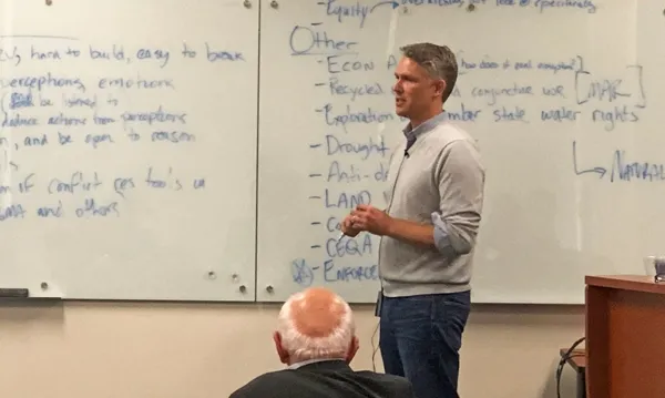 Erik Ekdahl of the State Water Resources Control Board presents the final conclusions. Photo by David Feldman.