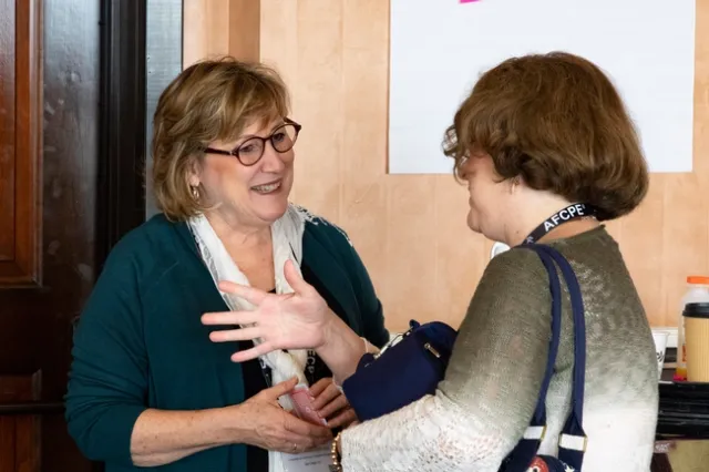 Patti Wooten Swanson, left, provided practical tips for San Diego County residents to eat healthfully, avoid foodborne illness and save money.