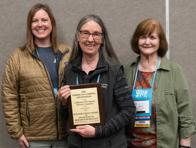 From left, Jennifer Henkens, 4-H program representative; Marianne Bird and Connie Coutellier, director of Camp Wyandot.