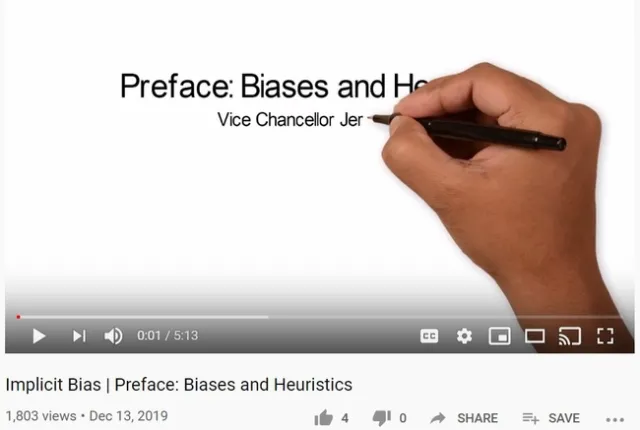 Screen shot of UCLA Implicit Bias Video Series Preface (Biases and Heuristics)