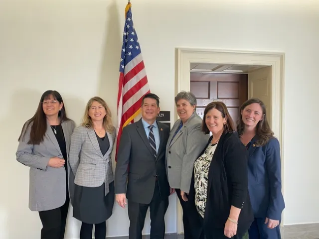 From left, Kathy Eftekhari, Marcel Horowitz, Congressman and 4-H alumnus TJ Cox, Glenda Humiston, Dina Moore and Anne Megaro.