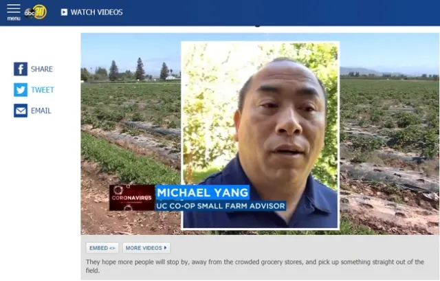 UCCE ag assistant Michael Yang on the Channel 30 News.