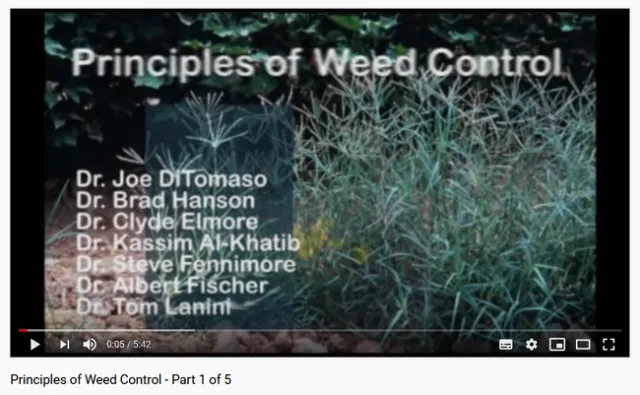 Principles of weed control training videos