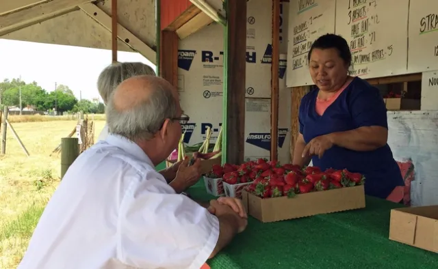Strawberries sold at farm stands are typically sweeter and more flavorful than varieties sold in stores.