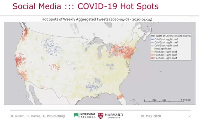 Hot Spot Analysis of COVID-19 Twitter Posts (Dr. Bernd Resch, U. Salzburg)