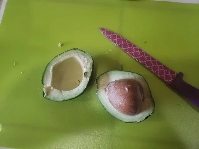 Avocado cut in half