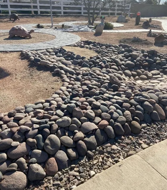 Dry Stream Bed Watershed in Front Yard of Esther's Home