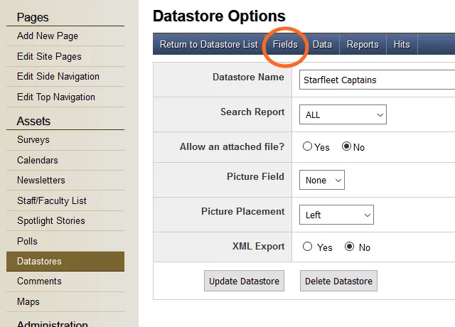 DataStoreOptions