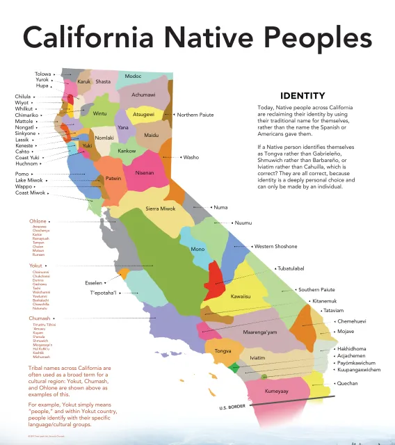 Map of Tibal cultural regions in California. Designer: Timara Link, Shmuwich Chumash