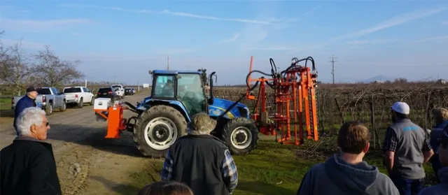 Mechanical pruning demonstration on Sunpreme raisin at UC Kearney REC