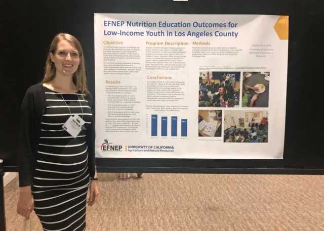 Natalie Price presents a poster at the 2019 Annual Society for Nutrition Education and Behavior (SNEB) Conference.