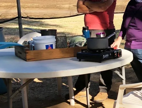 equipment on tables crop