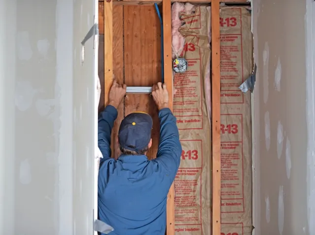 Blocks containing termites, some treated with wintergreen oil, were placed in uninsulated wall voids prior to heating the house.