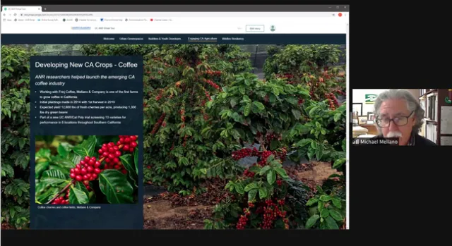 Grower Mike Mellano said UC ANR's research helps compete in the world economy. He has added agritourism and coffee to his flower growing operation.