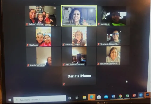 Screen shot of Zoom participants