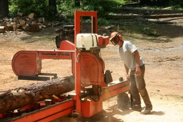 Rob York with portable saw mill