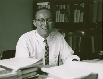 Plant biochemist Eric Conn in his Briggs Hall office.