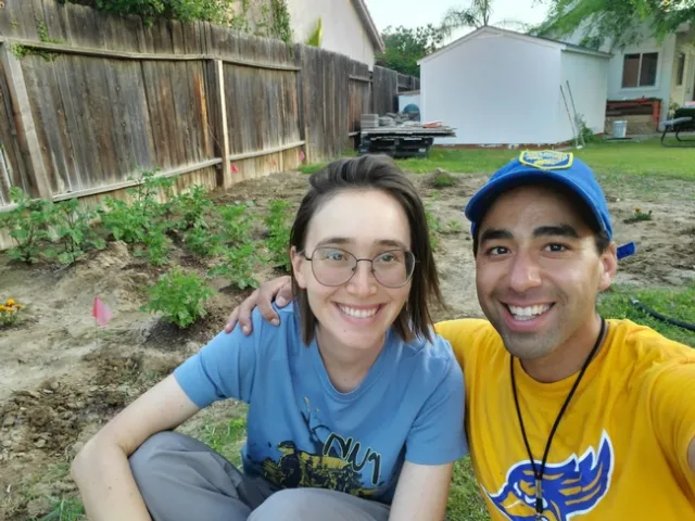 Shulamit Shroder and her partner planted tomatoes, peppers, beans and zucchini.