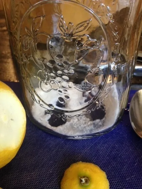 tablespoon of salt added to empty jar