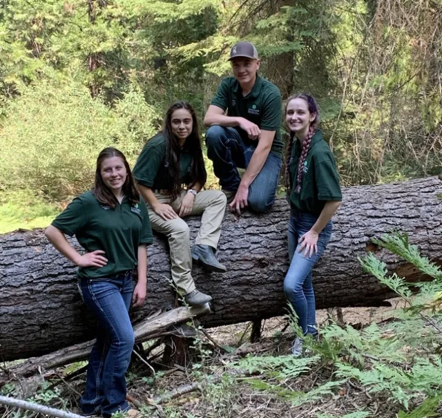 From left, Nicole Ward, Ciara Zito, Clayton Pennebaker and Caydin Simonian. The Fresno County 4-H Ambassadors met in the Sierra Nevada in early 2020, before COVID-19 restrictions and before the Creek Fire struck.