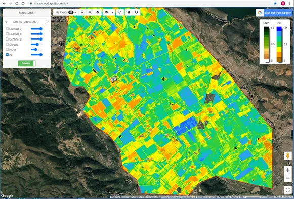 Figure 2. This kaleidoscope of colors tells us a lot about how individual vineyards are being managed.