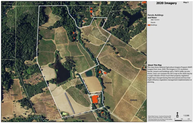 Imagery shows buildings and streams so landowners can see how the landscape has changed over the years.