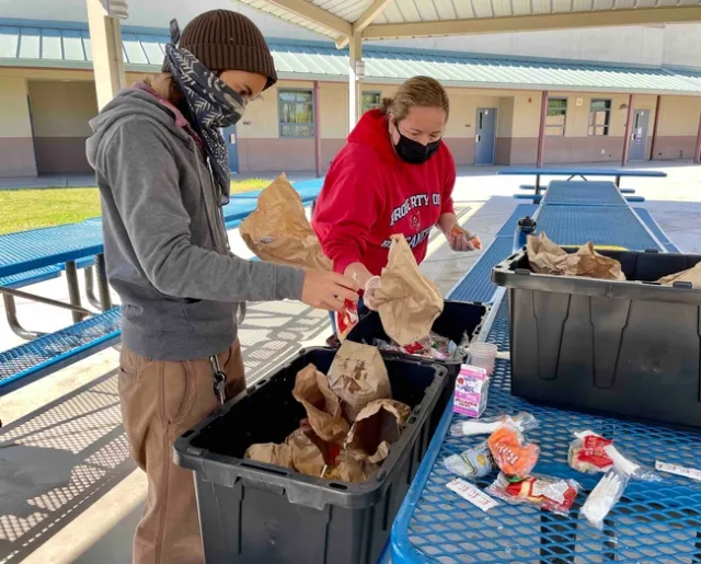 Lunchtime cafeteria waste audit at Norton Elementary