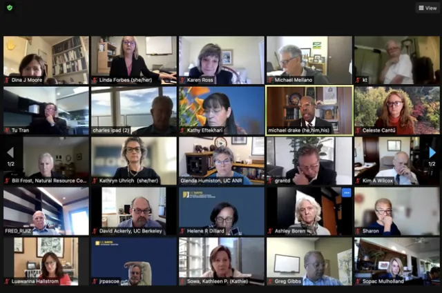 Gallery shot of Drake and others on Zoom.