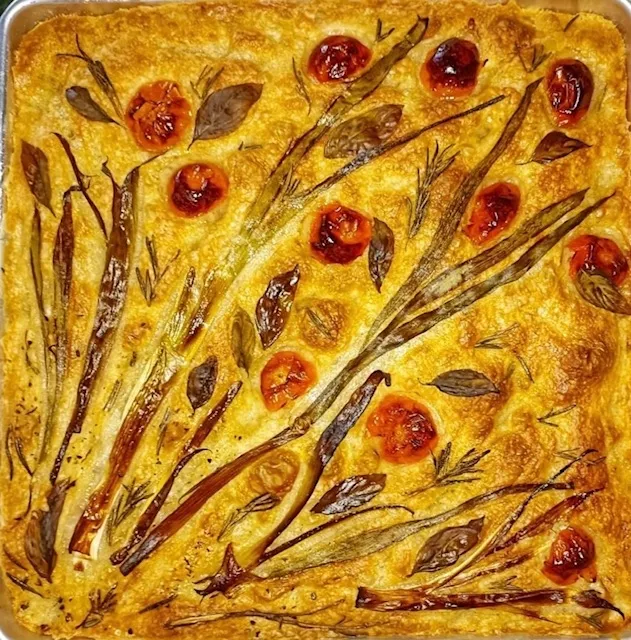 Edible art with herbs and veggies. photo by Launa Herrmann