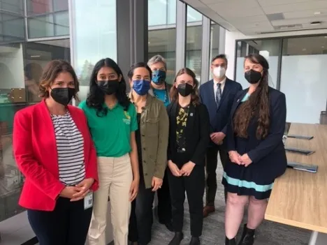 Assembly Member Rebecca Bauer-Kahan, left, met with Megna Nayar, Kamal Khaira, Glenda Humiston, Christina Harrington, Igor Lacan and Sarah-Mae Nelson.