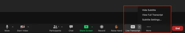 Attendee Zoom Settings for Closed Captions and Transcripts in the Zoom Desktop App