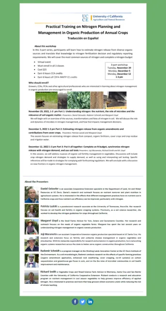 COPY for Blog 2022 N Workshop in Organics flier 20221107 123838 PM