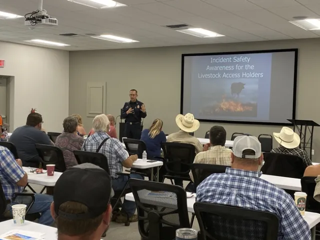 CALFIRE presentation at the 2022 Disaster Livestock Access Pass Training in Browns Valley, CA