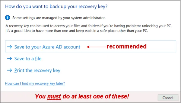 Save Your Recovery Key