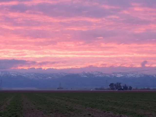 20230225 Sunset over snow covered Blue Ridge Berryessa Conservation Area