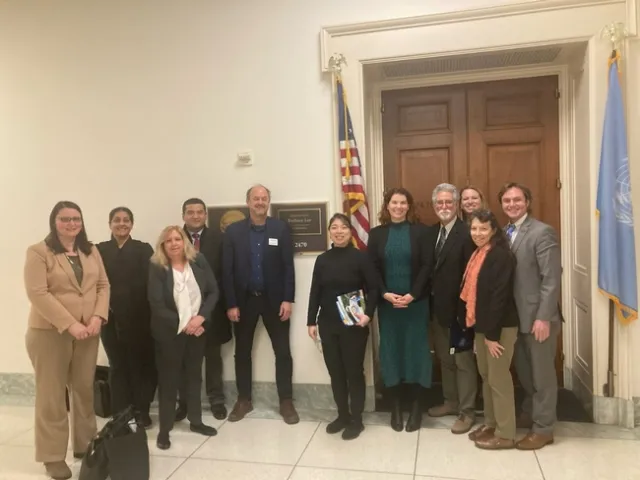 Adriana Bankston (UC DC Government Relations),Karmjot Randhawa (County Director Fresno, Madera, Kings and Tulare), Kamal Lyon (UC DC Government Relations), Ismael Herrara (CARET representative, CA Forward), Dean David Ackerly (UCB), Representative Barbara Lee's staff, Gina Banks Daly (Government Relations, UCB), Mike Mellano (CARET representative, Cut Flower Grower), Missy Gable (Master Gardener Program Director), Deanne Meyer, Brandon Minto (Government Relations, UCD).