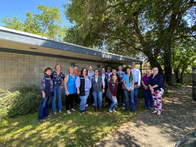 From left: Kathy Hanke; Yana Valachovic, UCCE Humboldt and Del Norte counties director; Cindy McClain, UCCE Tehama County office manager; Margaret Purdy, Modoc County CalFresh administrative assistant; Tracy Roman; Sam Clawson, UCCE Siskiyou County office manager; Janelle Hernandez, BOC financial services supervisor; Uvea Grace, UCCE Plumas-Sierra county office manager; Larry Forero, UCCE Shasta and Trinity counties director; Heather Waller, BOC business partner; Cassandra Knisley, BOC financial
