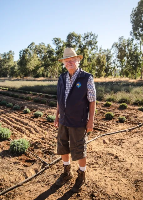 Master Gardener Richard Gillespie on his 'Lavender Fresh Farm' in southwest Fresno. (Photo: Sarah del Pozo)