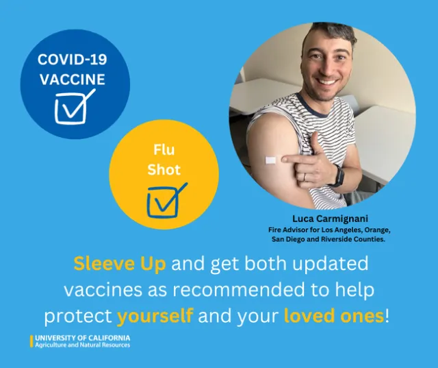 COVID-19. Flu shot. Sleeve UP and get both updated vaccines as recommended to help protect yourself and your loved ones!