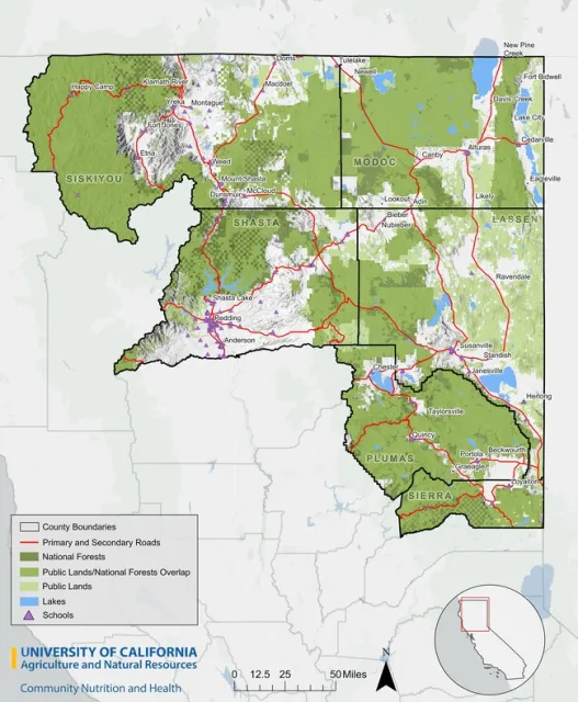 Sample reference map for Northern California
