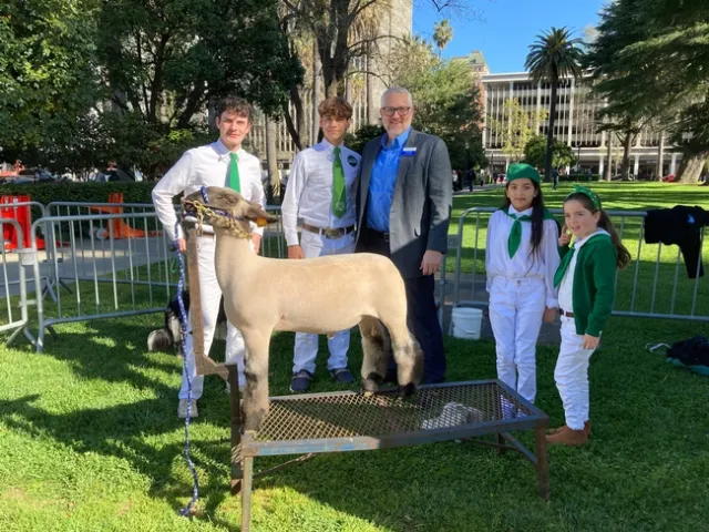 Sheldon 4-H club with lamb