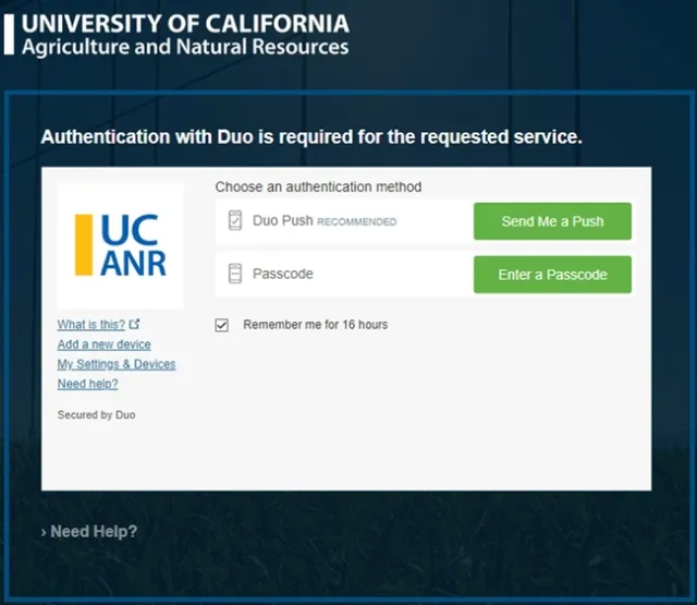 Duo login screen before April 7 change