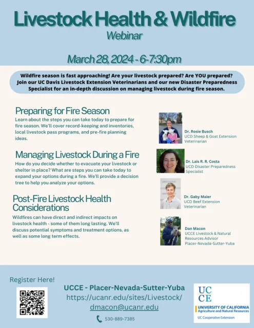Preparing Livestock for Wildfire Season Webinar March 28, 2024 - 6-730pm (2)