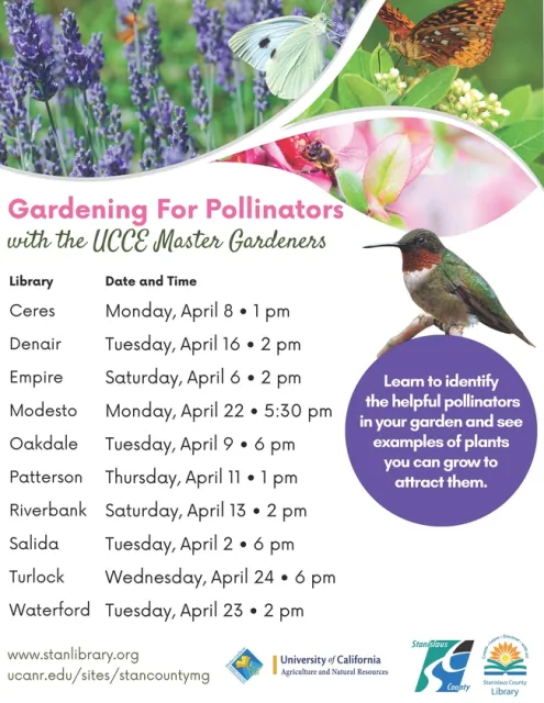 Library Class List. If you can't access this, visit our calendar page at https://ucanr.edu/sites/stancountymg/Calendar/