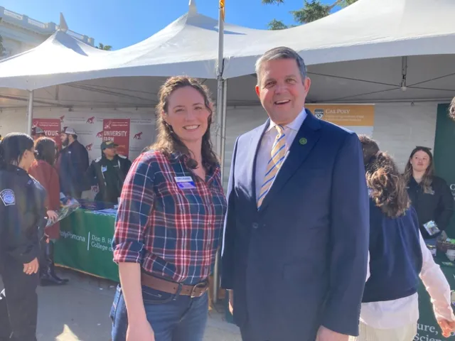 Anne Megaro greeted Assemblymember Jim Wood.