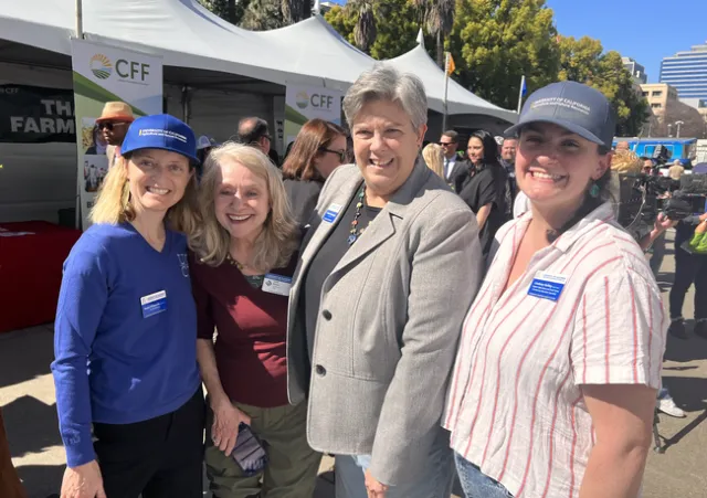 Susan Ellsworth, Master Gardener volunteer Anita Brown, Glenda Humiston and Lindsey Kelley, Small Farms community educator.