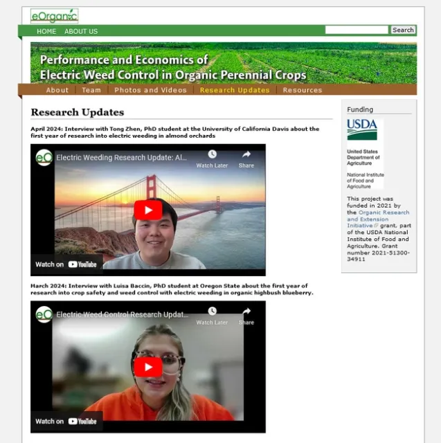 Interviews on electric weeding research