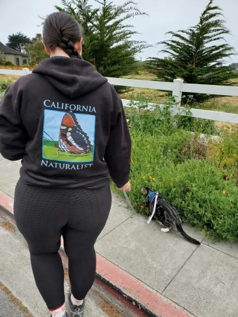 Sarah-Mae Nelson and her cat walked for UC ANR Moves in 2021.