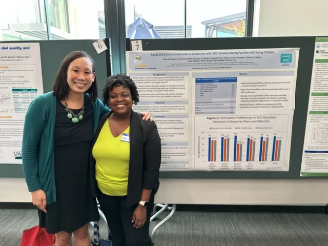 NPI 2022.10.21 - Alana Chaney, doctoral student at UCD and Lauren at graduate student presentation of results by race ethnicity from our California statewide WIC participant survey